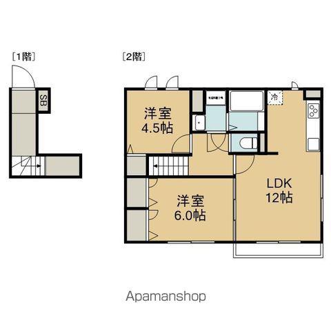 CASA OLIVE(2LDK/2階)の間取り写真