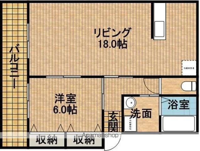カトレア(1LDK/3階)の間取り写真
