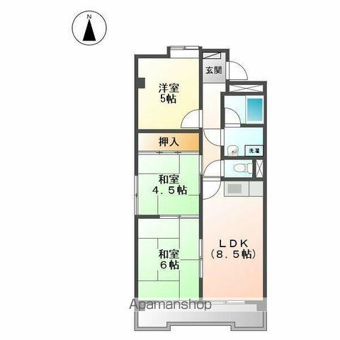 リバーサイドL1(3DK/4階)の間取り写真