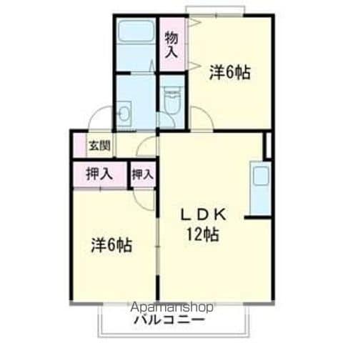 ツインエステートE(2LDK/1階)の間取り写真