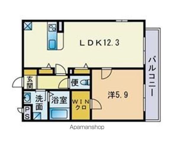 ミモザハウスⅡ(1LDK/1階)の間取り写真