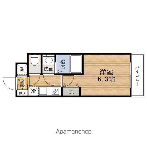 レジュールアッシュNAMBAMINAMI(1K/5階)の間取り写真