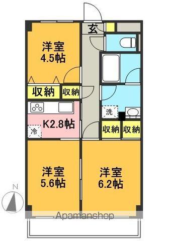 サニープレイス代田(3K/2階)の間取り写真