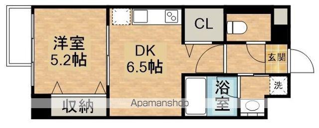 LAMPAS東古松(1DK/2階)の間取り写真