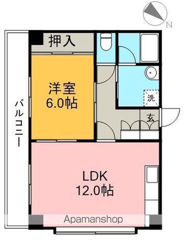 レッドハットⅡ(1LDK/3階)の間取り写真