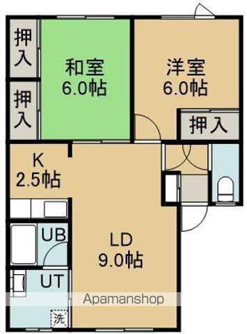 メゾン日果里NO.7(2LDK/2階)の間取り写真
