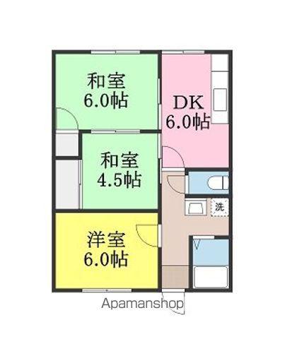 タウニィ石手(3DK/2階)の間取り写真