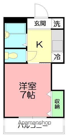 メルベーユ(1K/2階)の間取り写真