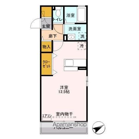 サクラテラス(ワンルーム/3階)の間取り写真