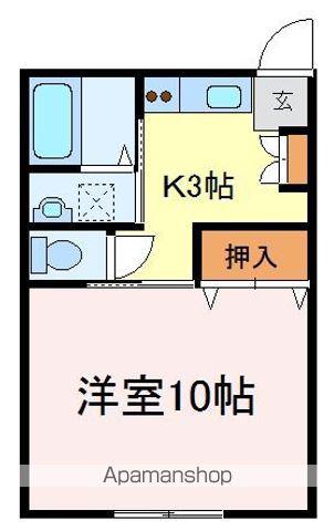 ハイツ瀬戸(1K/2階)の間取り写真