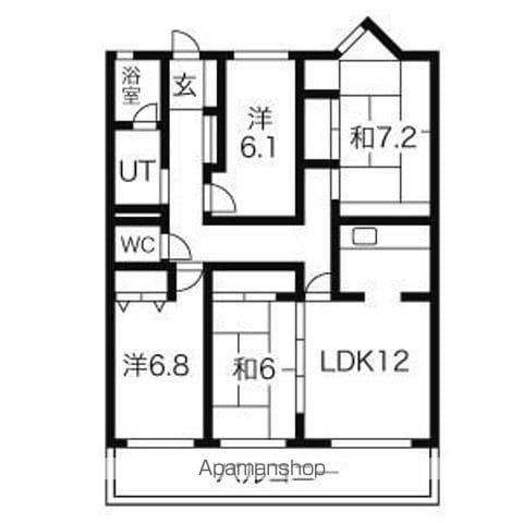 フレックス瀬戸(4LDK/3階)の間取り写真