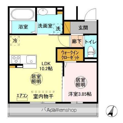 パストラルコート C(1LDK/2階)の間取り写真