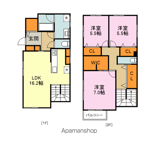 筥松1丁目戸建(3LDK/1階)の間取り写真