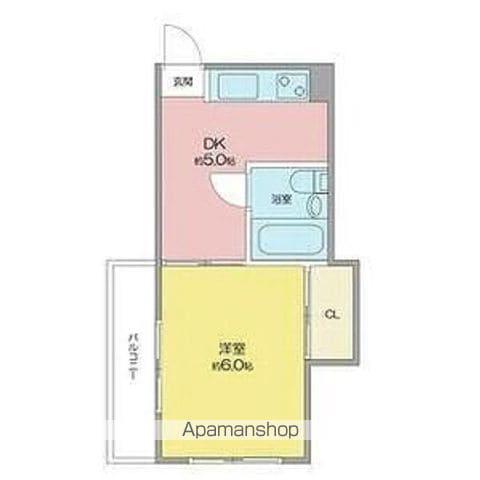 ウインズ藤が丘(1DK/3階)の間取り写真