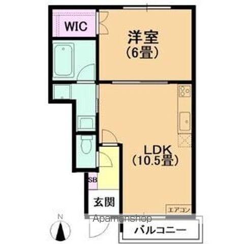 エンドール矢田(1LDK/1階)の間取り写真