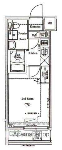 ラフィスタ金町(1K/8階)の間取り写真