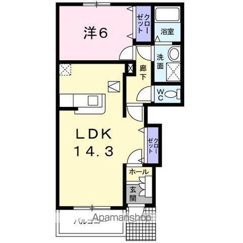 プリートアルバⅢ(1LDK/1階)の間取り写真