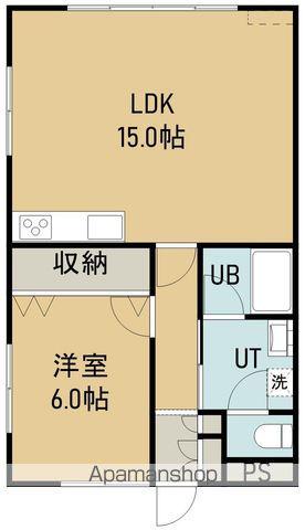 サンワハイツⅡ(1LDK/1階)の間取り写真