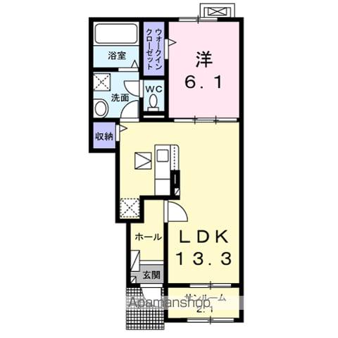 フィールドヒル 塩尻Ⅰ(1LDK/1階)の間取り写真