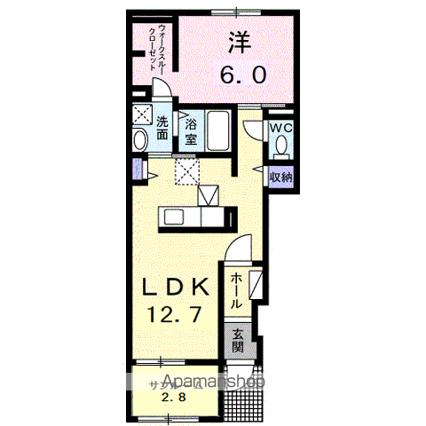 エアリーガーデンⅠ(1LDK/1階)の間取り写真
