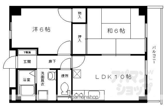 プェネリジェール西五条II(2LDK/3階)の間取り写真