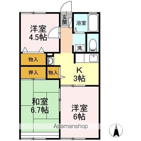 ハイム・フレグランス(3K/1階)の間取り写真