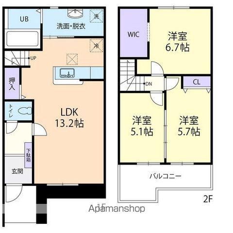 FIVE STARS(3LDK/2階)の間取り写真