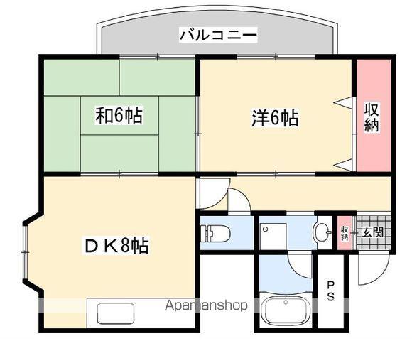 富尾ビル星田(2DK/5階)の間取り写真
