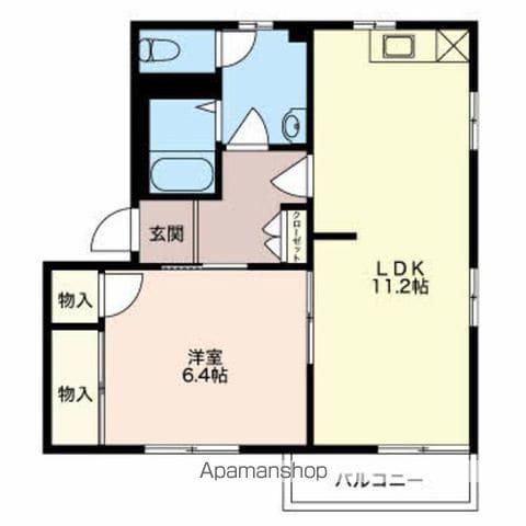 フレグランスたけくらDEF棟(1LDK/1階)の間取り写真