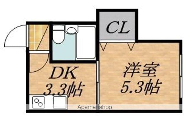 ソシアル向井(1DK/2階)の間取り写真