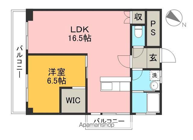 コーポ山﨑(1LDK/4階)の間取り写真