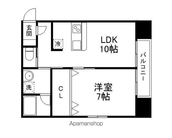 メゾン・ド・メグ長光寺(1LDK/2階)の間取り写真