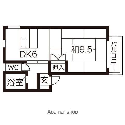 タウンハウスヨシダC棟(1DK/1階)の間取り写真