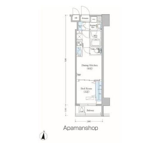 アーバネックス森下Ⅱ(1DK/4階)の間取り写真