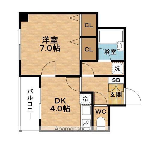阪神HIGHグレードマンション11番館(1K/2階)の間取り写真