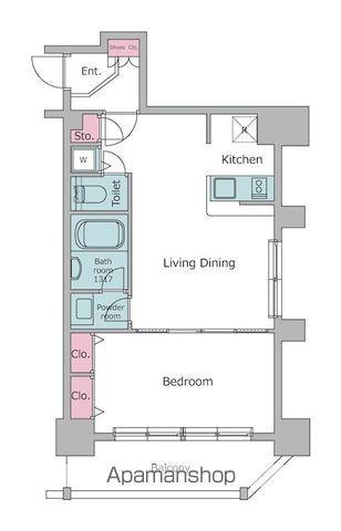 レジディア神田東(1LDK/4階)の間取り写真