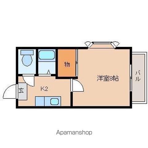 コーポシャルマンⅢ(1K/2階)の間取り写真