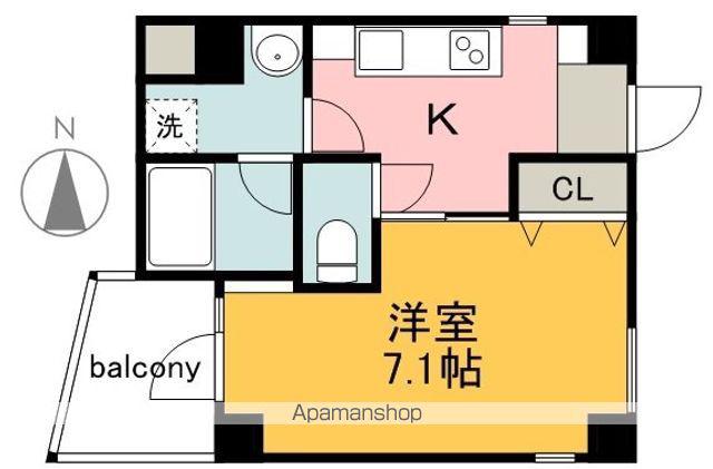ライフメント国泰寺Ⅲ(1K/7階)の間取り写真