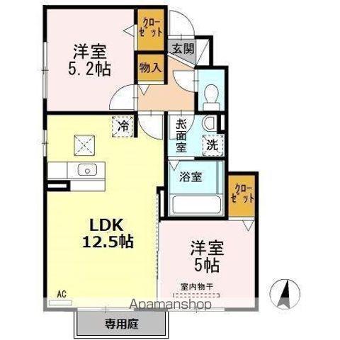グレイスピュア(2LDK/1階)の間取り写真