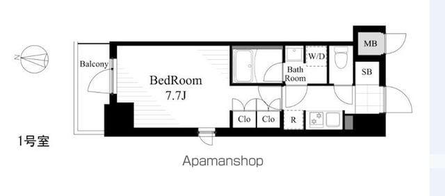 ラティエラ大島(1K/6階)の間取り写真