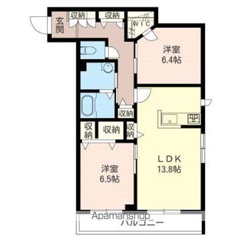 プレミアムコート蘆花(2LDK/3階)の間取り写真