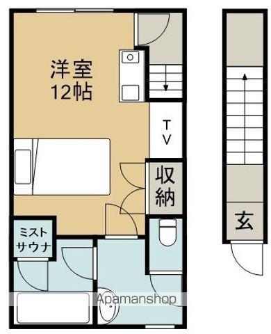 サニースクエアP-1(ワンルーム/2階)の間取り写真