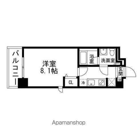 アーバンプラザ小田原(1K/4階)の間取り写真