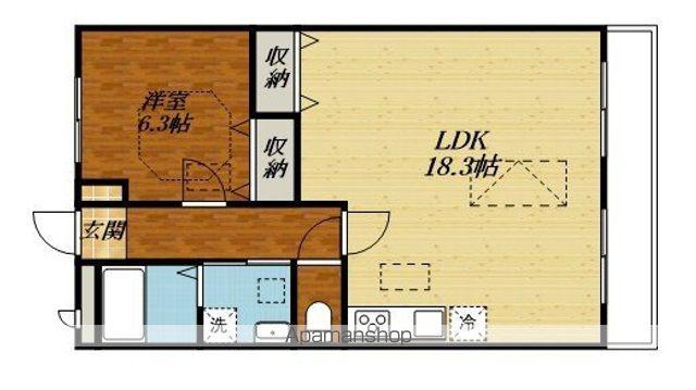 エルミナコート八日市(1LDK/3階)の間取り写真