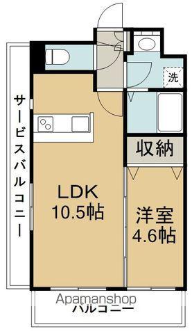 フェリーチェ薬師堂(1LDK/6階)の間取り写真