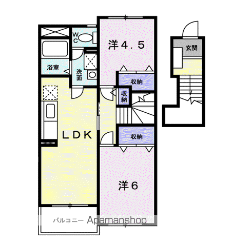 ファーストステップ(2LDK/2階)の間取り写真