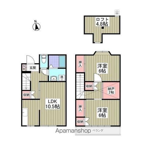 メープルタウン・イーストⅢ(2LDK/1階)の間取り写真