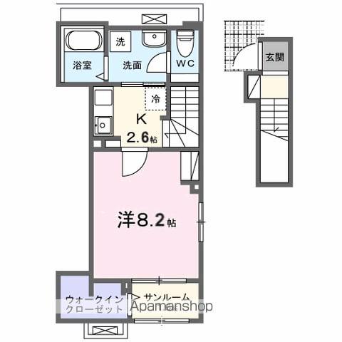 コロレ宝永町(1K/2階)の間取り写真