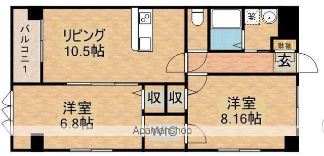 ロイヤルセンチュリー鹿屋(2LDK/2階)の間取り写真