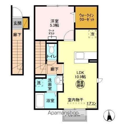 ストラールC(1LDK/2階)の間取り写真